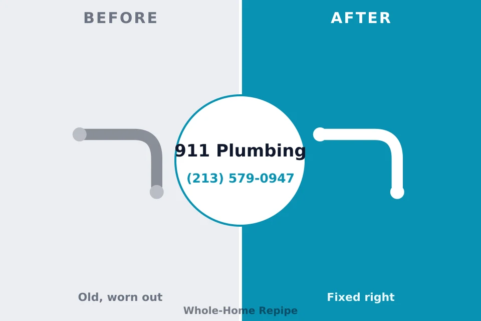 Before and after: plumbing company Waller, WA